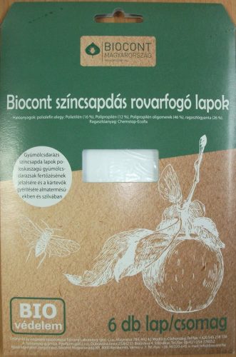 Biocont gyümölcsdarázs színcsapda, fehér, 6lap/csomag (A/5)