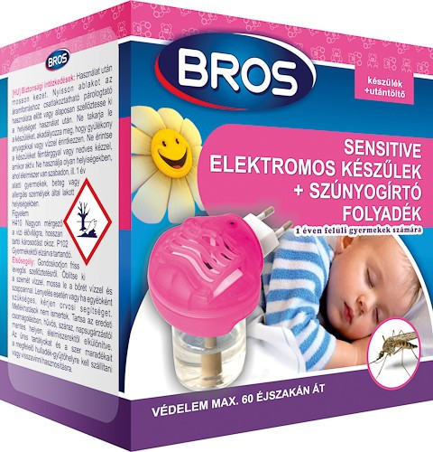 Bros szúnyogirtó elektromos készülék+folyadék Sensitive