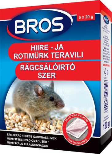 Bros Rágcsálóirtó szer 120g gabonaszemes 29ppm 12