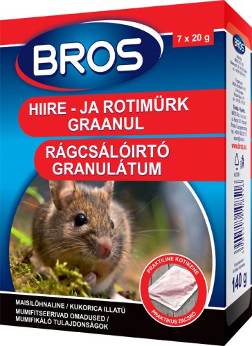 Bros Rágcsálóirtó granulátum 140g 29ppm 12