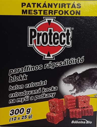 Protect Rágcsálóirtó paraffinos blokk 300g 27ppm