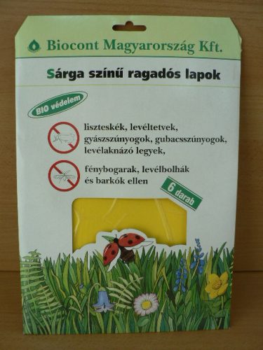 Biocont Sárga rovarfogó lap,  6 lap/csomag A/5