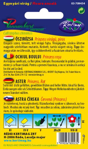 Őszirózsa Prinzess piros RÉDEI
