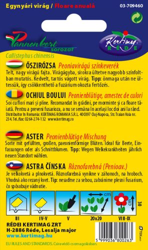 Őszirózsa Peoniavirágú színkeverék 1g RÉDEI
