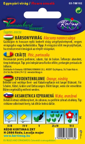 Bársonyvirág alacsony narancssárga 1g RÉDEI