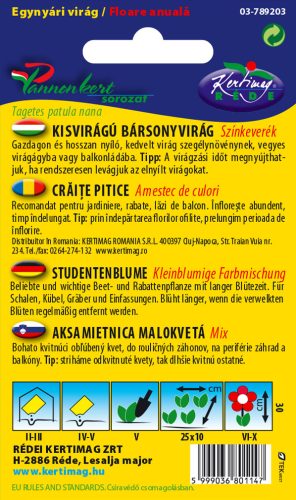 Kisvirágú Bársonyvirág színkeverék 1g RÉDEI