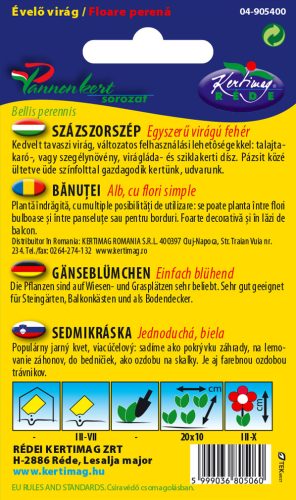 Százszorszép egyszerű virágú fehér 0,25g RÉDEI