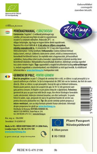Csíranövény BIO-Póréhagyma "D" 15g RÉDEI