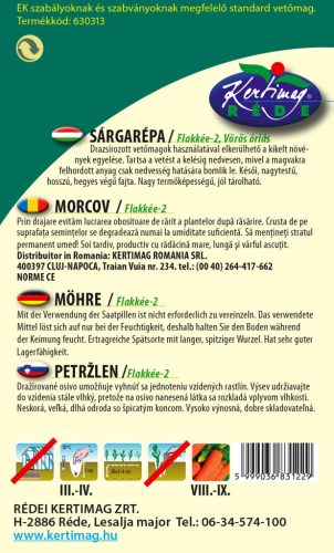 Drazsírozott Sárgarépa Flakker (Vörös óriás) 400 szem RÉDEI