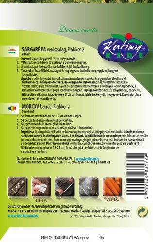 Vetőszalag Sárgarépa Flakker (Vörös óriás) 3x1,33m RÉDEI