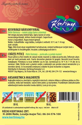 Kisvirágú Bársonyvirág Petite Harmony 2g RÉDEI