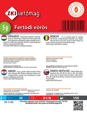 Sárgarépa Fertődi vörös 5g ZKI